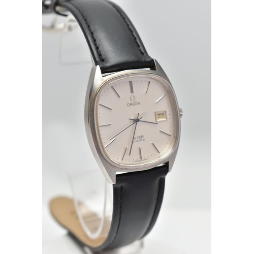 120 - A GENTLEMENS 'OMEGA DE VILLE' WRISTWATCH, quartz movement, square dial signed 'Omega De Ville, quart... 