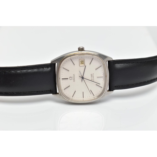 120 - A GENTLEMENS 'OMEGA DE VILLE' WRISTWATCH, quartz movement, square dial signed 'Omega De Ville, quart... 