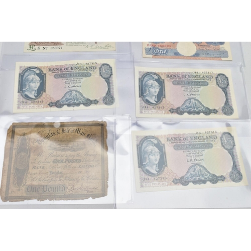 200 - A COLLECTION OF COINS AND BANKNOTES, to include a late 19th century Douglas and Isle of man bank one... 