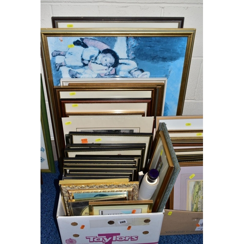 266 - TWO BOXES AND LOOSE PRINTS ETC, to include a James Tytler signed limited edition print depicting a n... 