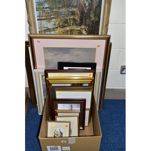 269 - PAINTINGS AND PRINTS ETC, to include a W.R. Hatch watercolour depicting St James Chapel and Lord Ley... 