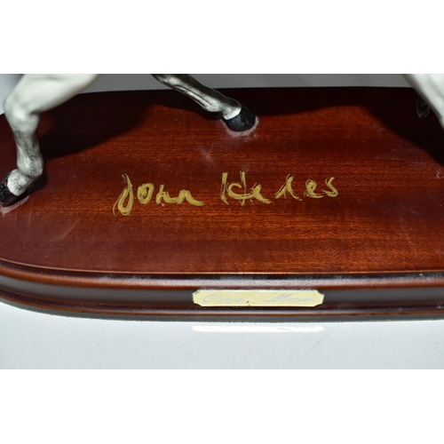 285 - A BESWICK CONNOISSEUR 'ONE MAN' FIGURE SIGNED BY THE RACEHORSE'S OWNER JOHN HALES, model no 266, in ... 