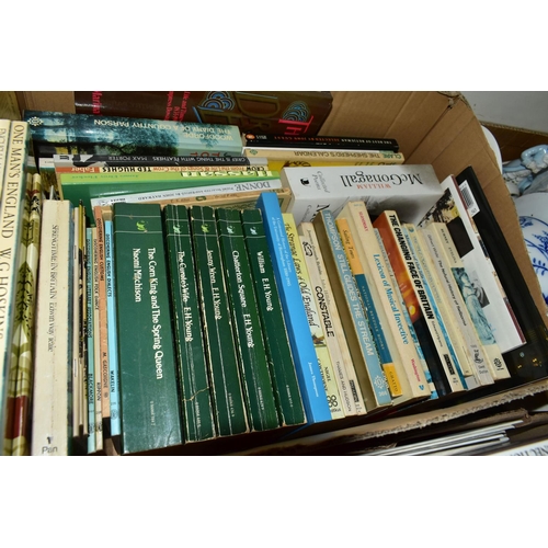 312 - BOOKS & EPHEMERA, seven boxes containing approximately 180-190 titles in hardback and paperback form... 