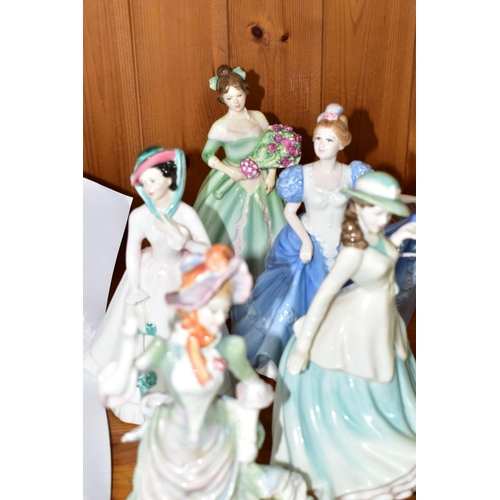 326 - FIVE ROYAL DOULTON FIGURINES, comprising Lorraine HN4301, Loyal Friend HN3358 (finger missing), Juli... 