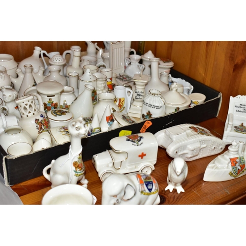 330 - A BOX AND LOOSE CRESTED CHINA, approximately seventy pieces, by manufacturers including A & S Arcadi... 