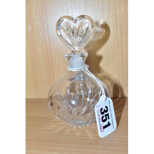 351 - A COLLECTION OF STUART CRYSTAL AND OTHER PERFUME BOTTLES AND ATOMISERS, ETC, including a comport con... 