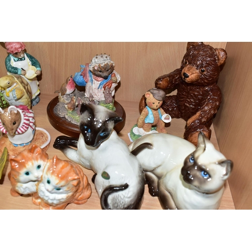 369 - FOURTEEN BESWICK FIGURES AND SCULPTURES, including a limited edition Mrs Rabbit Baking, ECF 13, no.1... 