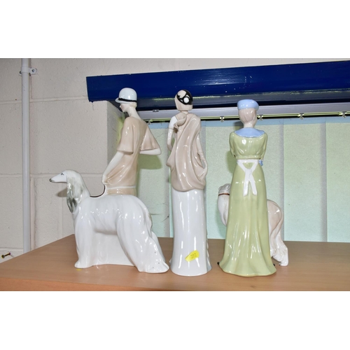 392 - THREE ROYAL DOULTON REFLECTIONS FIGURINES, comprising Park Parade HN3116, signed in gold to base by ... 