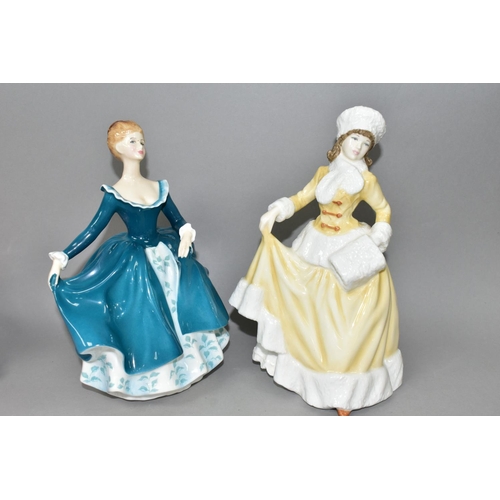 403 - FIVE ROYAL DOULTON LADIES, comprising 'Fragrance' HN2334, (rough edges underneath edge of frill), 'T... 