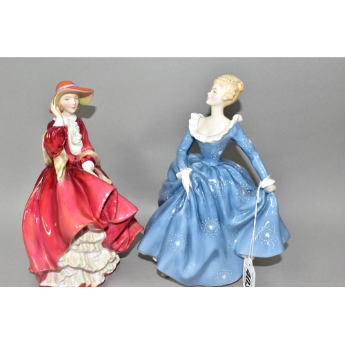 403 - FIVE ROYAL DOULTON LADIES, comprising 'Fragrance' HN2334, (rough edges underneath edge of frill), 'T... 