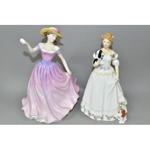 405 - FIVE ROYAL DOULTON FIGURINES, comprising Claire HN3646, Take Me Home HN3662, Beth HN4156, Rosie HN40... 