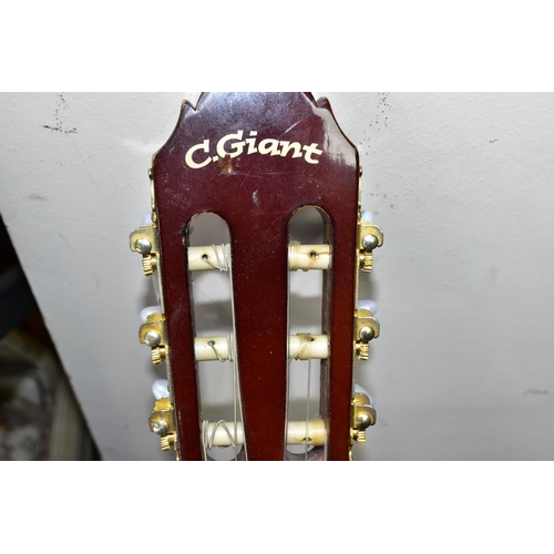 408 - A C GIANT ACOUSTIC GUITAR, with adjustable stand (2) (Condition report: generally appears in fair co... 