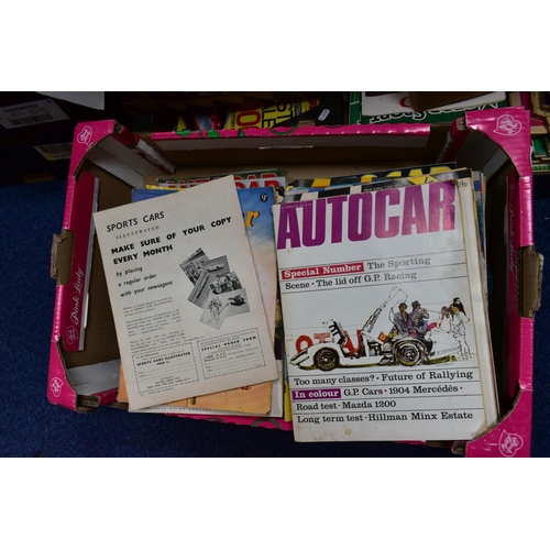 422 - CAR MAGAZINES, six boxes containing several hundred car publications to include MotorSport, AutoSpor... 