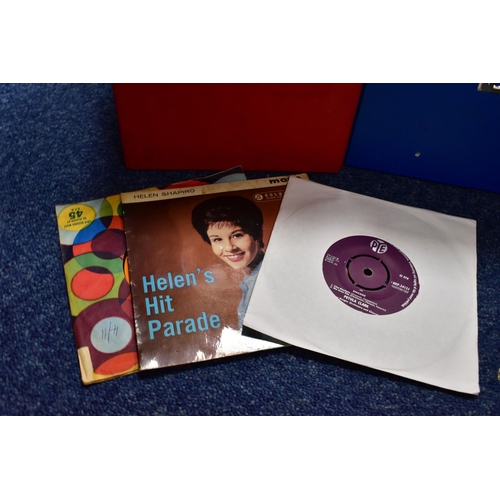 424 - TWO SMALL CASES OF VINYL SINGLES AND 45s, by 1960s female artists to include Sandie Shaw, Dusty Spri... 