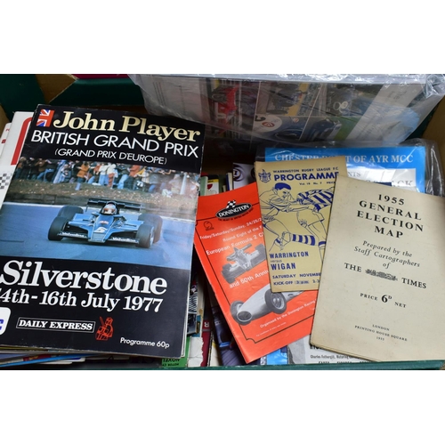 426 - MOTOR RACING PROGRAMMES, two boxes containing a large quantity of motor racing programmes (150-200) ... 