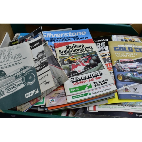 426 - MOTOR RACING PROGRAMMES, two boxes containing a large quantity of motor racing programmes (150-200) ... 