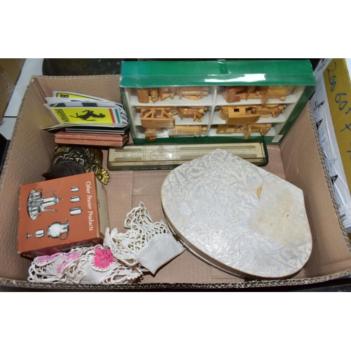 435 - A BOX OF POLICE OFFICER'S HATS, AND SUNDRY ITEMS, to include a Sussex Police cap, interior label 'We... 