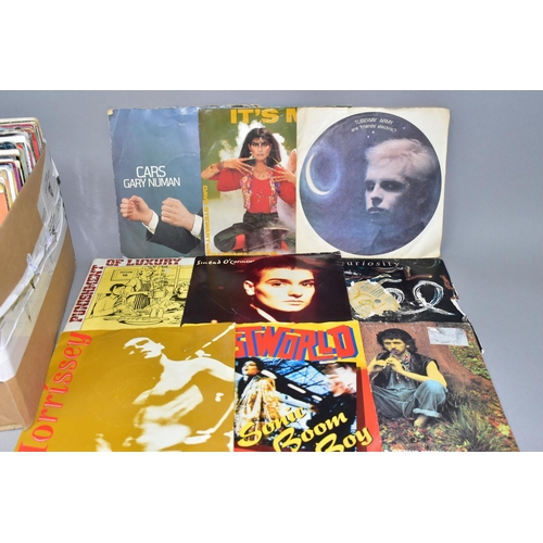 444 - A BOX OF PUNK AND NEW WAVE VINYL SINGLES, approximately eighty to ninety records, mainly picture sle... 