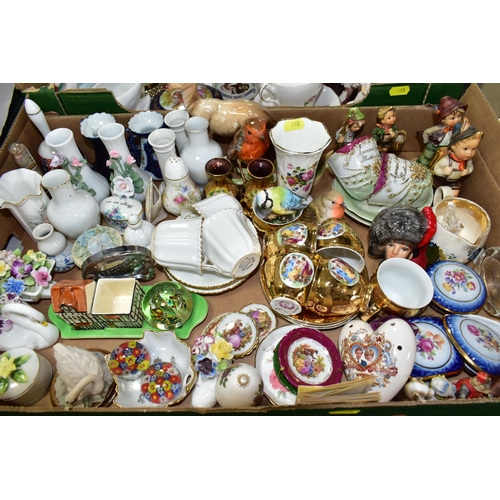 468 - FOUR BOXES OF CERAMICS AND ORNAMENTS, to include a Royal Grafton fine bone china tea set, a Silver J... 