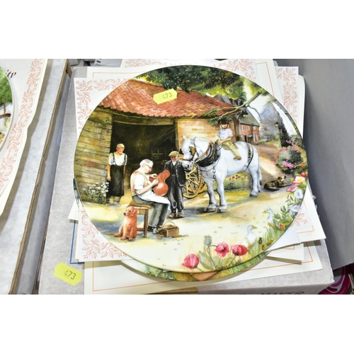 473 - EIGHTEEN BOXED COLLECTABLE PLATES, comprising Royal Albert series 'A Bouquet for the Queen Mother' p... 