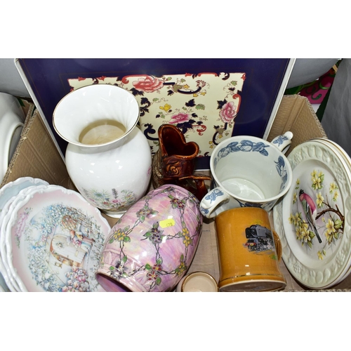 478 - FOUR BOXES OF CERAMICS AND DINNERWARE, to include Royal Worcester 'Berkshire' pattern milk jug, suga... 