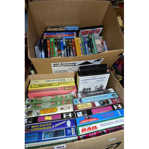 484 - RAILWAY BOOKS & EPHEMERA, four boxes to include approximately twenty-five book titles, thirty-eight ... 