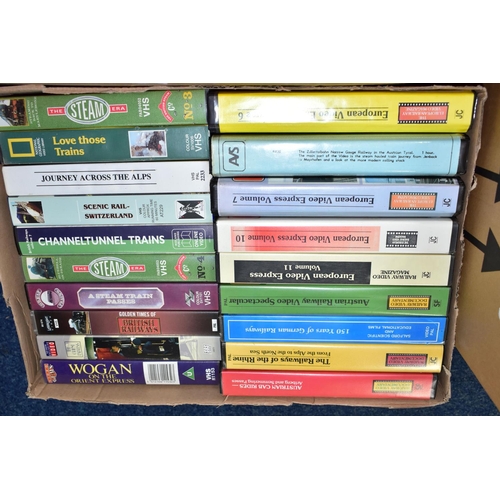 484 - RAILWAY BOOKS & EPHEMERA, four boxes to include approximately twenty-five book titles, thirty-eight ... 