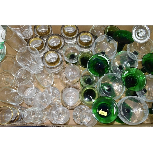 492 - FOUR BOXES AND LOOSE ASSORTED GLASSWARE AND A FLOORSTANDING METAL AND GLASS TEA LIGHT HOLDER, the gl... 