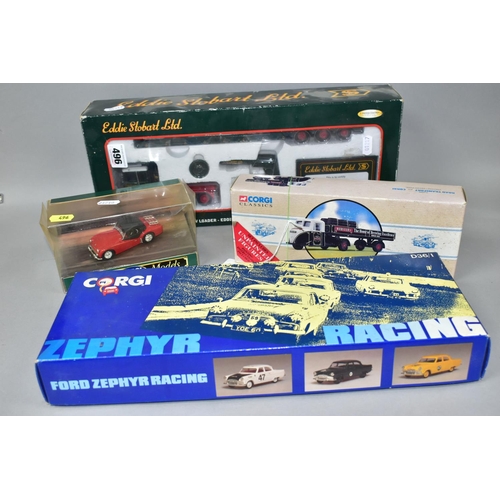 496 - FOUR BOXED CORGI VEHICLES/ SETS, comprising limited edition D36/I Zephyr Racing, no.1863/5000, with ... 