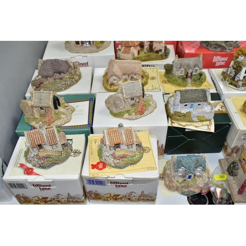 501 - TWENTY NINE LILLIPUT LANE SCULPTURES FROM VARIOUS COLLECTIONS, mostly boxed and with deeds, three fr... 