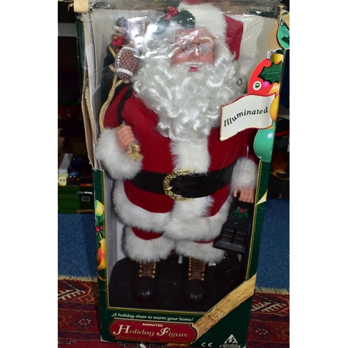 536 - A QUANTITY OF TABLE LAMPS, PLANTERS TOGETHER WITH AN ILLUMINATED SANTA FIGURE, comprising a modern '... 