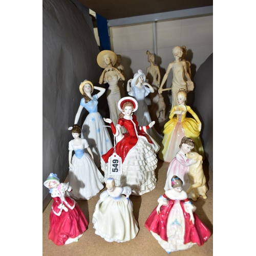 549 - FOURTEEN ROYAL DOULTON AND OTHER FIGURINES, Royal Doulton figurines comprising: Southern Belle HN317... 