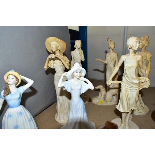 549 - FOURTEEN ROYAL DOULTON AND OTHER FIGURINES, Royal Doulton figurines comprising: Southern Belle HN317... 