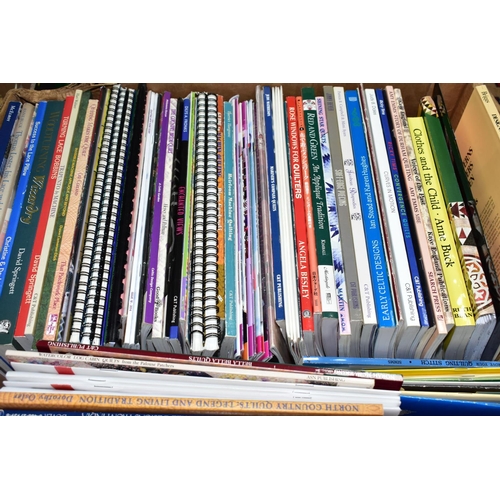 553 - BOOKS & EPHEMERA, three boxes of books and publications on the subject of fabrics and design to incl... 