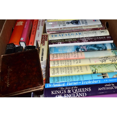 561 - BOOKS & EPHEMERA, four boxes containing approximately eighty titles, mostly historical from authors ... 