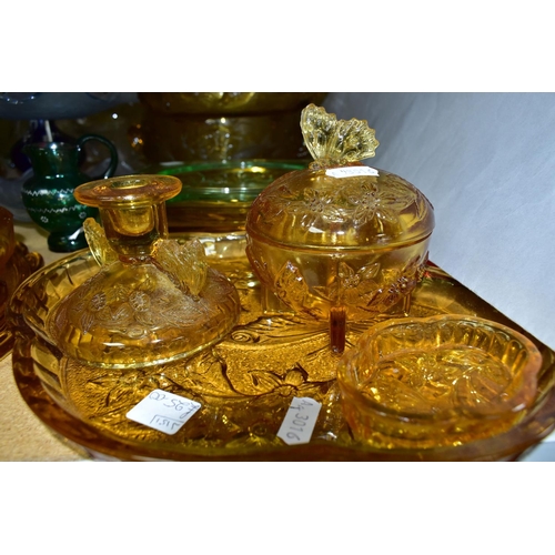 566 - A COLLECTION OF BAGLEY GLASS AND OTHER ART DECO GLASSWARES, to include four Bagley Glass 1930s Marin... 