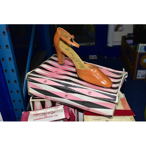 574 - EIGHT BOXES OF LADIES' SHOES, including vintage and more modern pairs, most are boxed, sizes vary, b... 