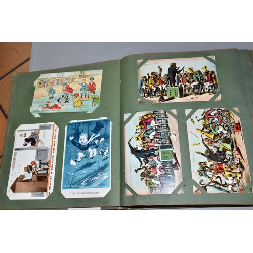 576 - A BOX OF BOOKS AND POSTCARDS, two albums containing approximately 400 early 20th century postcards, ... 