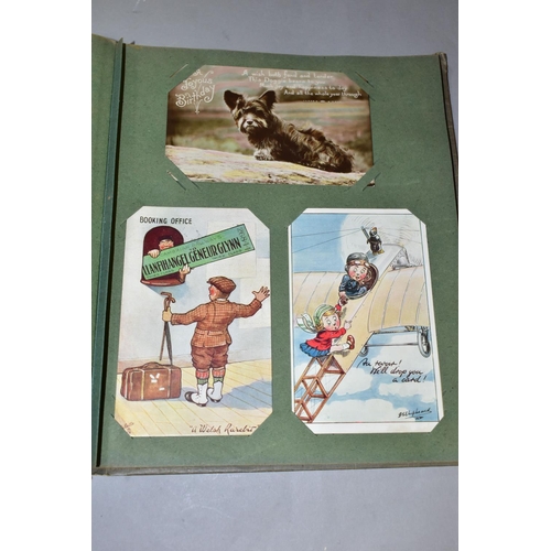 576 - A BOX OF BOOKS AND POSTCARDS, two albums containing approximately 400 early 20th century postcards, ... 