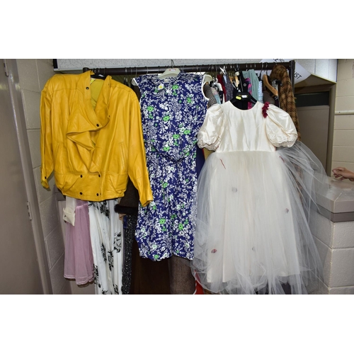 590 - A LARGE COLLECTION OF VINTAGE LADIES CLOTHING, to include three boxes of clean and packaged ladies t... 