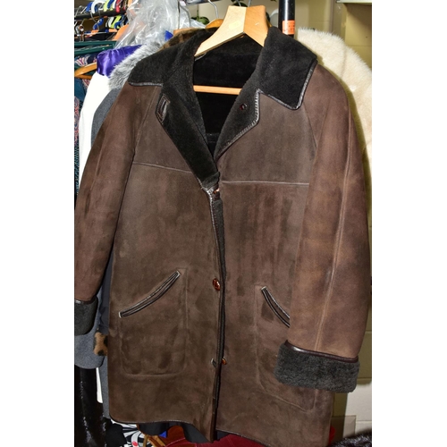 593 - A SMALL GROUP OF LADIES COATS, JACKETS AND SHOES,  comprising a  Layfayette dark brown mink fur jack... 