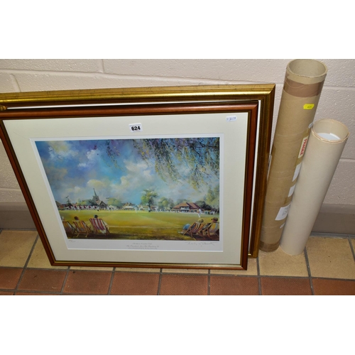 624 - JOCELYN GALSWORTHY (BRITISH CONTEMPORARY) FIVE CRICKET THEMED LIMITED EDITION PRINTS, comprising 'Ch... 