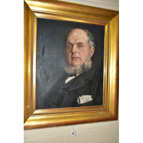 627 - A HEAD AND SHOULDERS PORTRAIT OF A VICTORIAN GENTLEMAN, he has a full beard but no moustache, he has... 