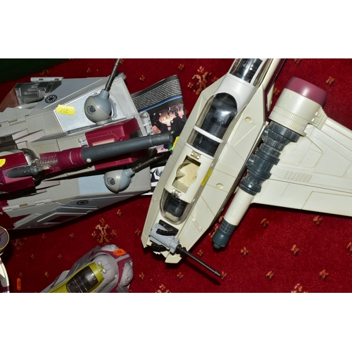 217 - FIVE EARLY 21ST CENTURY LFL STAR WARS VEHICLES AND SPACESHIPS, to include a 2008 Hasbro AT-TE with i... 