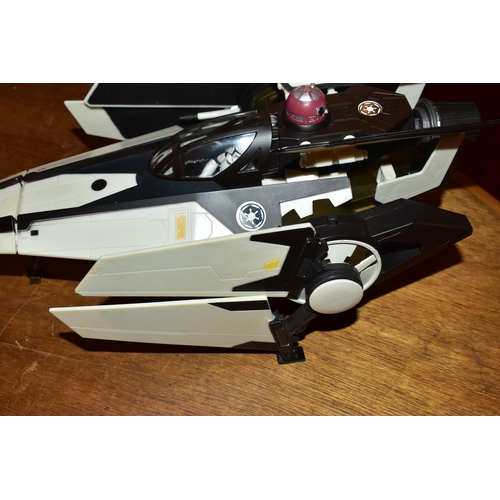 218 - TWO BOXES OF EARLY 21ST CENTURY LFL STAR WARS AIRCRAFTS, to include a 2008 V-Wing fighter, a collect... 