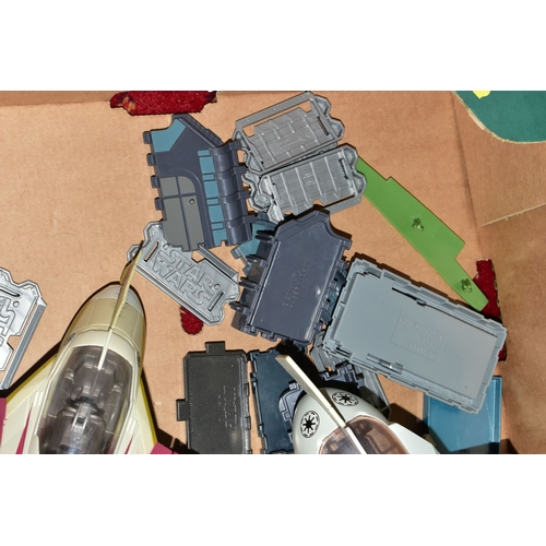 218 - TWO BOXES OF EARLY 21ST CENTURY LFL STAR WARS AIRCRAFTS, to include a 2008 V-Wing fighter, a collect... 