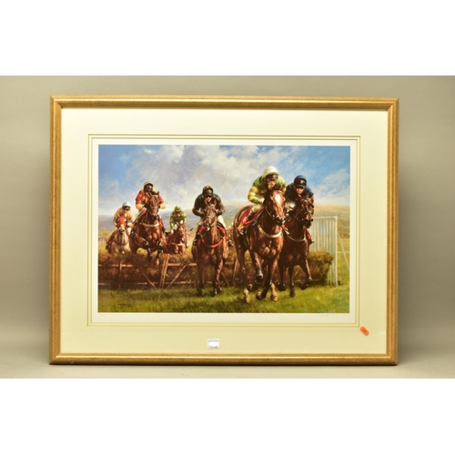 291 - GRAHAM ISOM (BRITISH CONTEMPORARY) 'ISTABRAQ', a limited edition horse racing print, signed, titled ... 