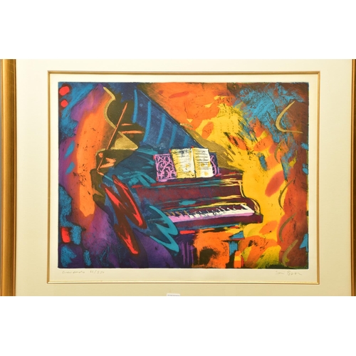 295 - SIMON BULL (BRITISH 1958) 'CRESCENDO', a signed limited edition screen print depicting a concert pia... 