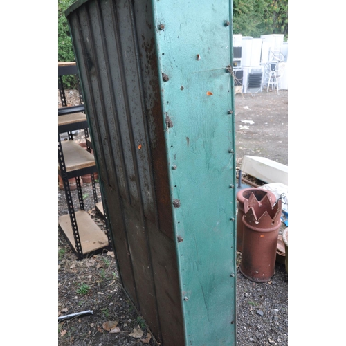 1036 - A VINTAGE METAL WORKSHOP PIDGEON HOLE SHELVING UNIT  with 36 small and 9 larger apertures width 92cm... 