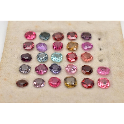 100 - AN ASSORTMENT OF LOOSE COLOURED GEMSTONES, twenty seven coloured gemstones, to include corundum, top... 